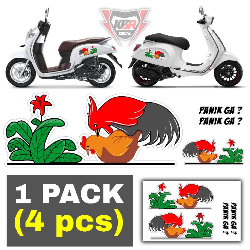 Stiker Pack Ayam Jago Ayam Kawin Stiker Motor Sticker Motor Stiker scoopy Striping Scoopy