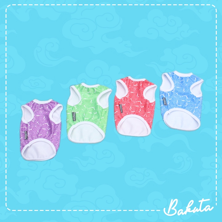 Baju Kucing Model Kaos Motif Tank Japan Cloud Warna Warni | Japan Cloud Tank Bakuta