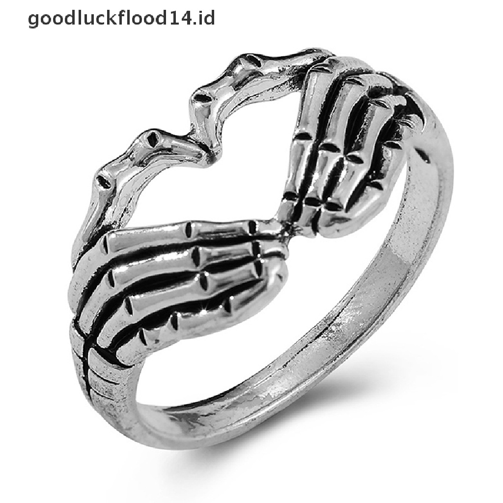 [OOID] Vintage Ghost Finger Rings For Women Men Retro Classic Open End Claw Ring ID