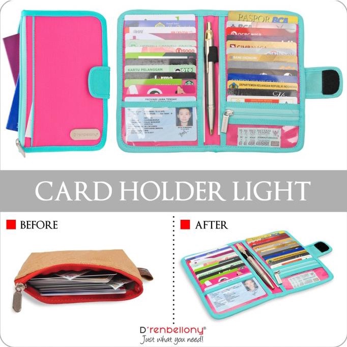 

Office & Stationery | Document Organizer | D'Renbellony - Card Holder Light Magenta - Turquoise Green | Best Seller