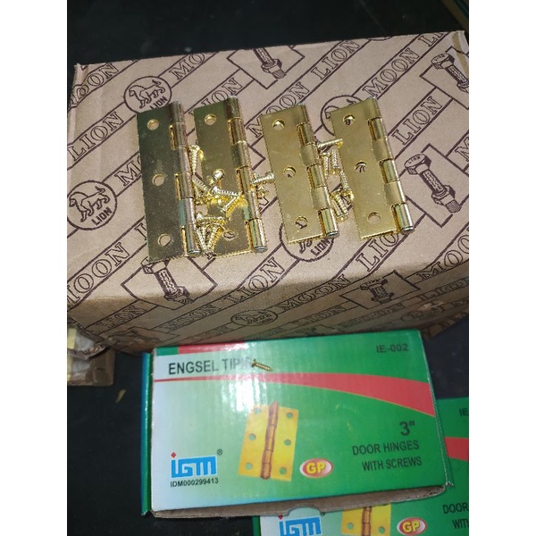 ENGSEL PINTU LEMARI IGM 2.5" 3" KUNINGAN