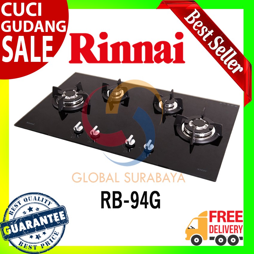 Kompor Tanam Gas Rinnai 4 Tungku - RB 94G