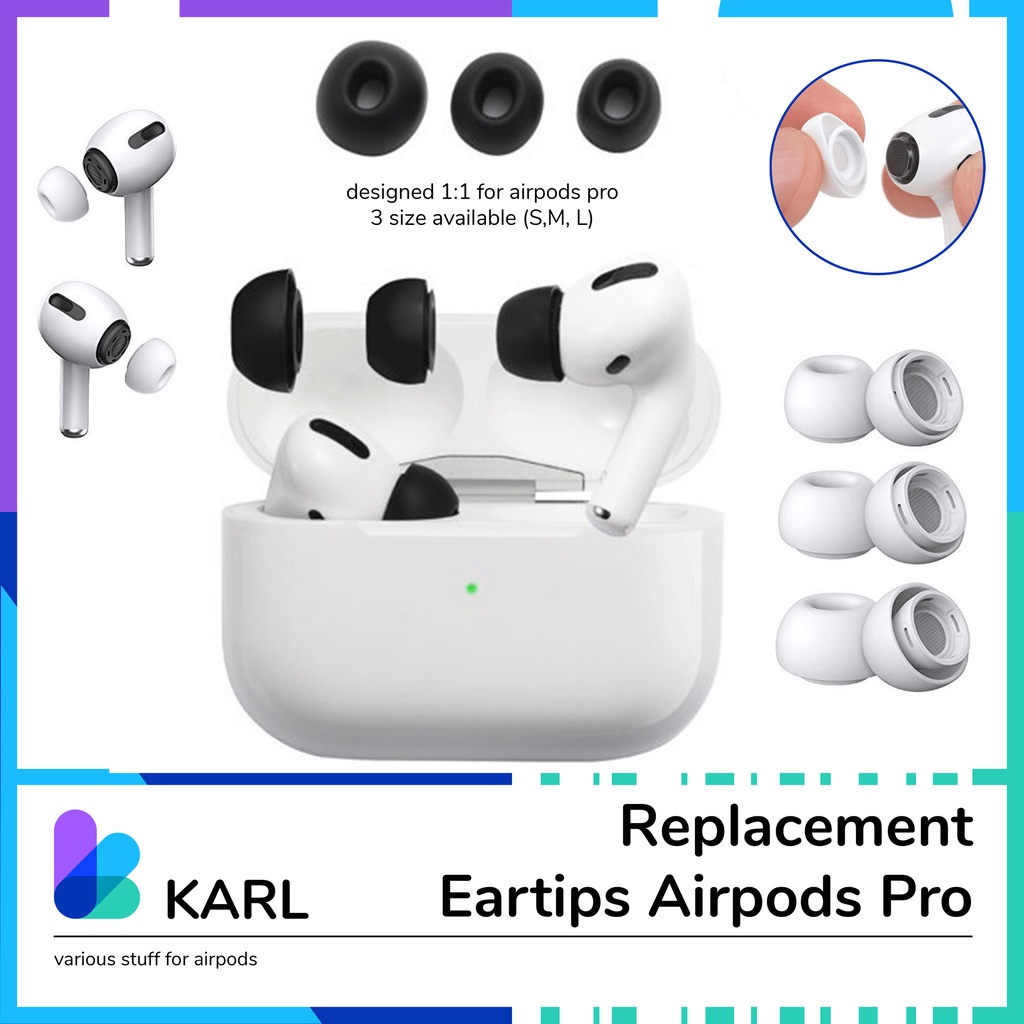 Eartips Replacement for Airpods Pro Earbuds Karet Pengganti Earpads