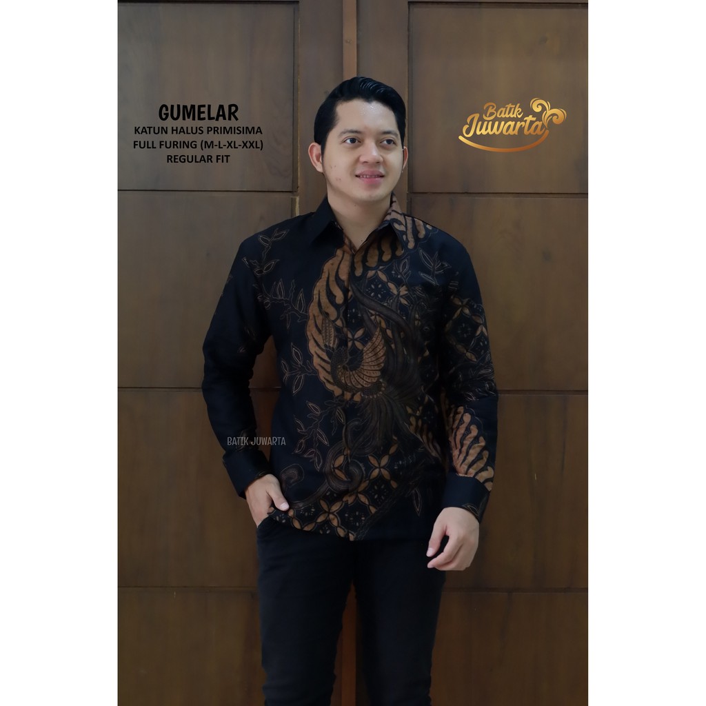 GUMELAR Kemeja Batik Pria Full Furing Bahan Katun Halus Primisima