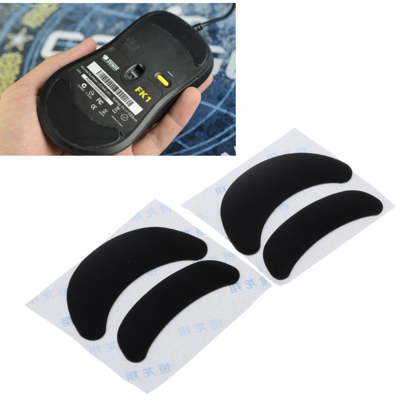 Btsg 2Set Mouse Skates Glide Feet Pads Mouse Feet Stiker Untuk Zowie AM ZA11 ZA12 FK1 FK2 FK+Mouse Hitam Rounded Curved