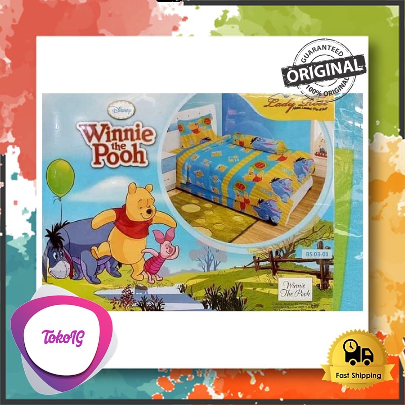 LR-007 Sprei Lady rose 120 x 200 Winnie the Pooh ABC