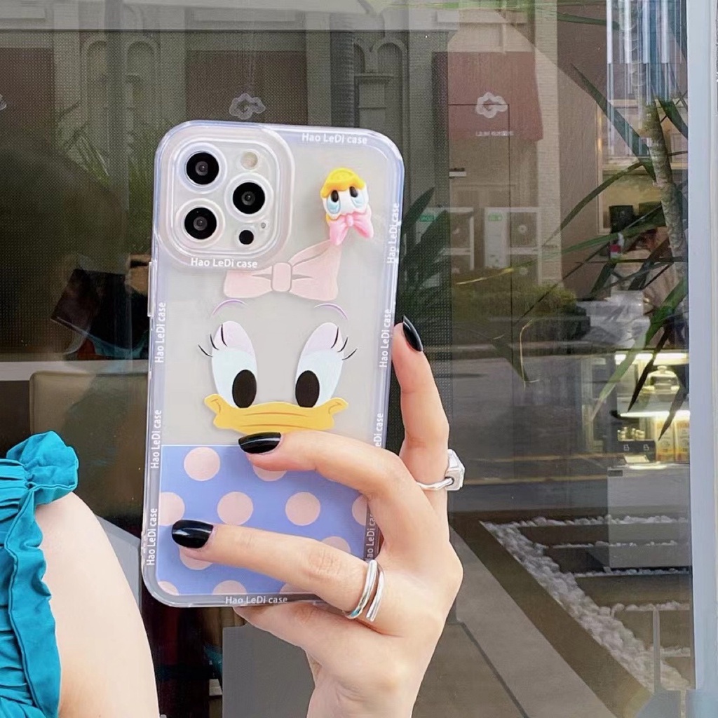 Soft Case Bahan TPU Motif Kartun Bebek Untuk Iphone 11 12 13 14 Pro Max Mini XS Max X XR 6 6s 7 8 Plus SE