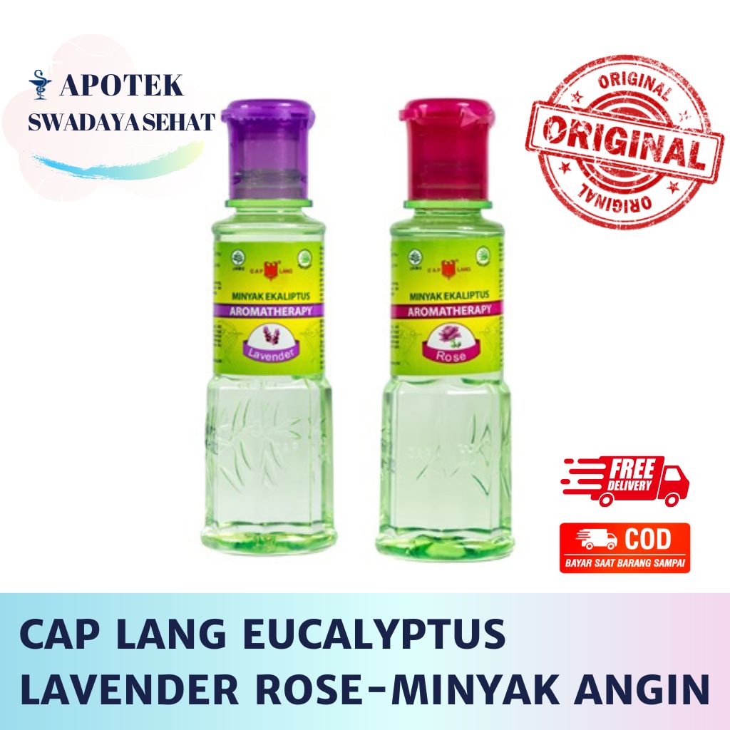 CAP LANG Minyak Ekaliptus Lavender Rose Original 60 ML - Angin Kayu Putih 30 ML Caplang Menghangatkan Eucalyptus