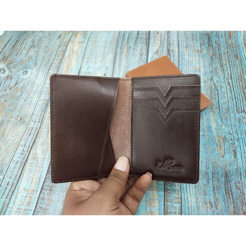 Dompet Kartu Kulit Lipat / leather card