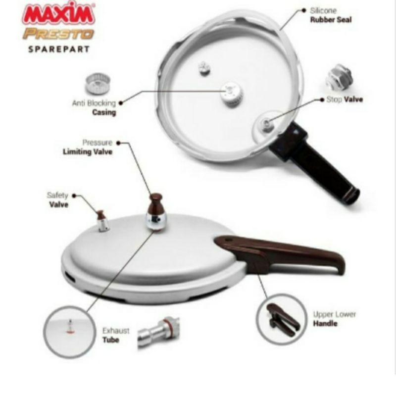 Presto Maxim 4 Liter 20cm Maxim Pressure Cooker 4 Liter Panci Presto Maxim Alumunium Maxim Presto 4L