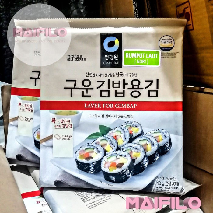 

⭐ COD ⭐ Chung Jung One Sushi Nori Kimbab | Rumput Laut Korea Isi 20 Lembar