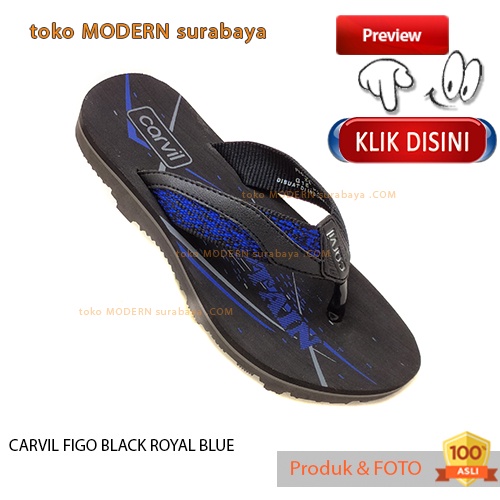 CARVIL FIGO BLACK ROYAL BLUE sandal anak casual sandal jepit spons