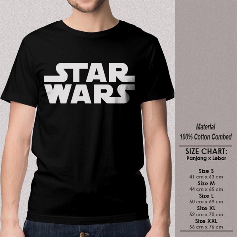  KAOS  SUPERHERO baju  distro  CUTTING STARWARS LOGO BLACK 