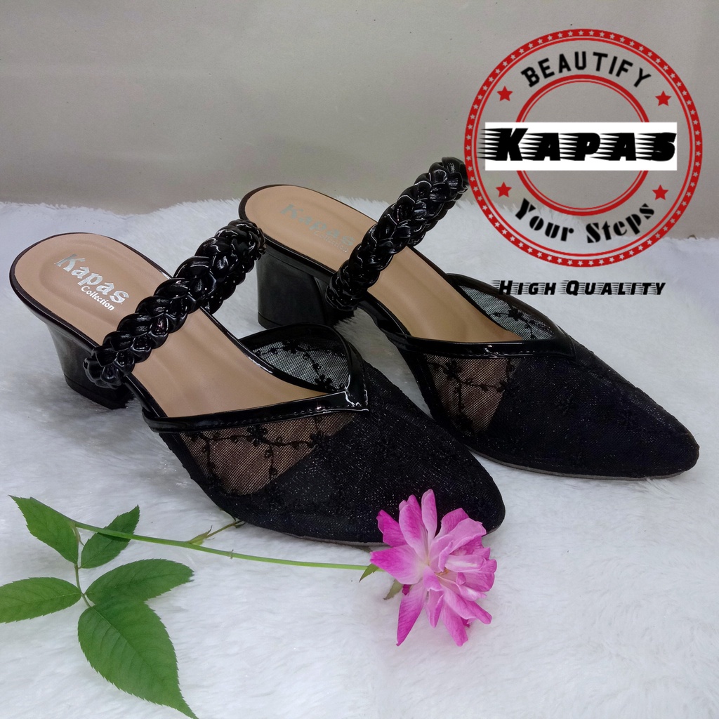 Sendal Heels Brukat Kepang Ks062