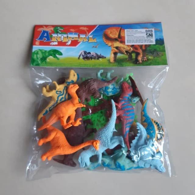 mainan set dinosaurus karet anak paket dino hewan purba mini edukatif