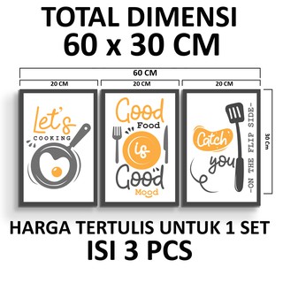 PAKET Hiasan Dinding Dapur Minimalis "Good Food Is Good Mood" | Shopee