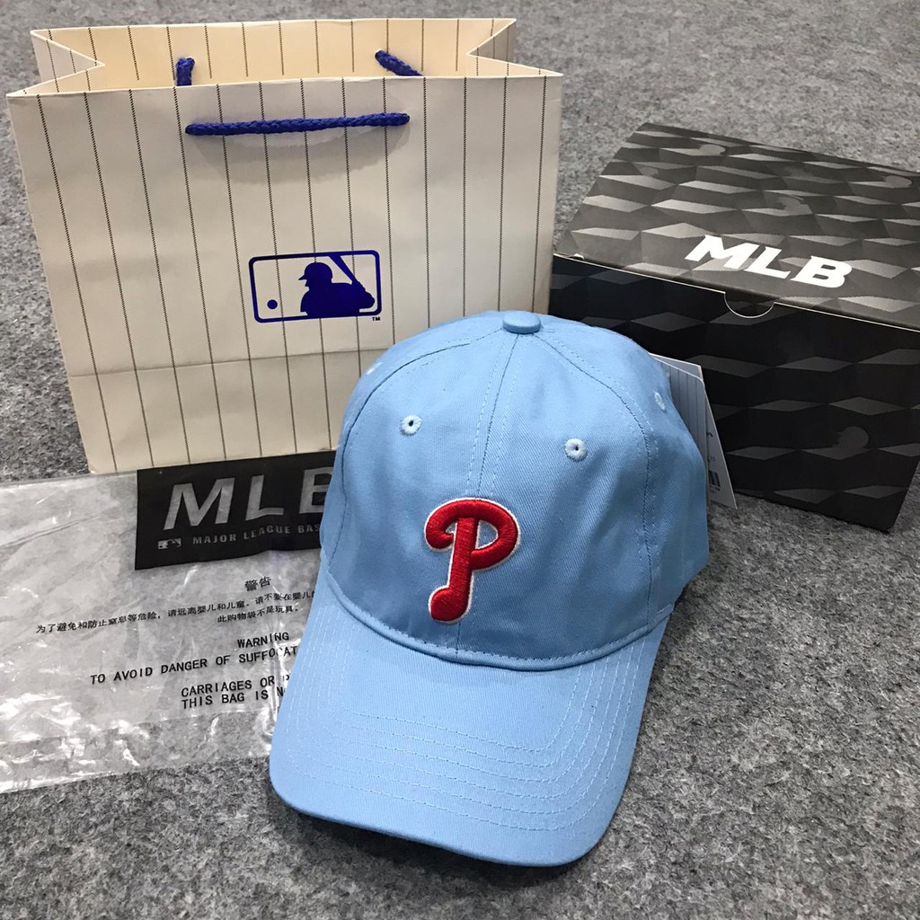 Topi MLB Original Import - Philees MLB Vintage Blue Logo Big Red
