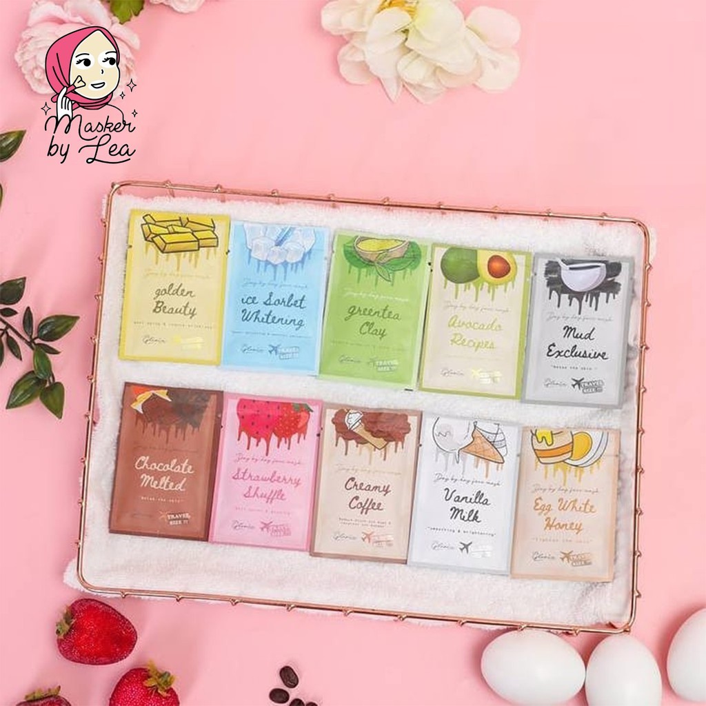 DOMMO - D8078 Masker Organik by LEA Gloria | Masker Bubuk by LEA Gloria Travel Size 10 grm BPOM