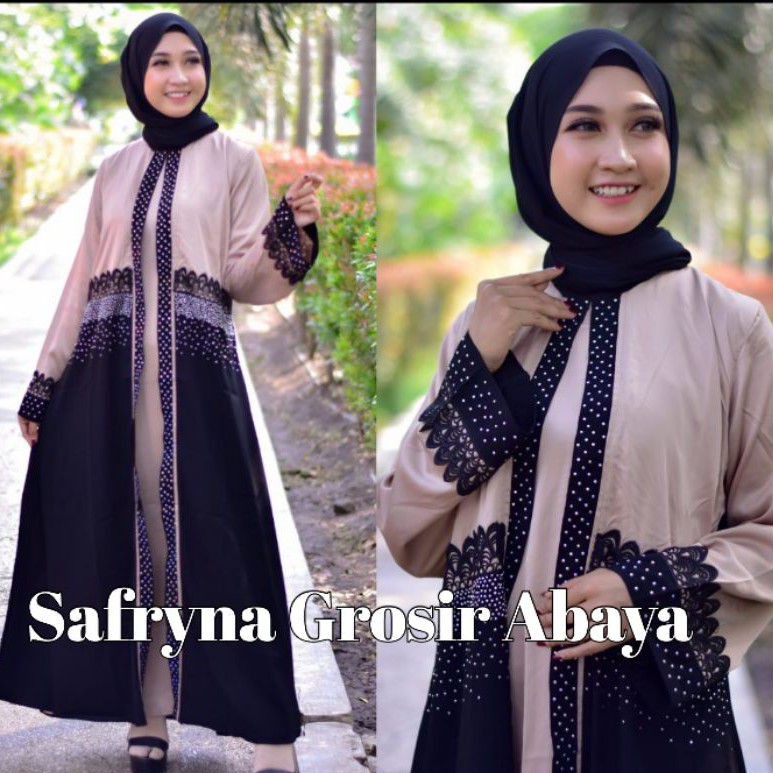 NEW BAJU MUSLIMAH Exclusive Abaya Arab Hitam Maxi Dress Syar i Dubay Renda BliNK.