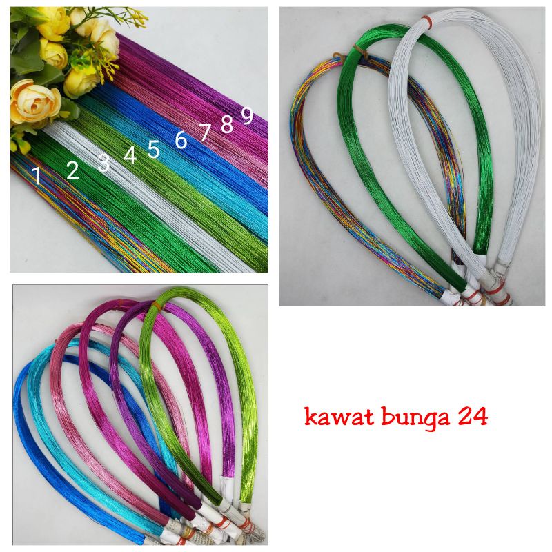 1 kg kawat bunga 24 kawat bunga tipis kawat bunga stocking kawat bunga pola kawat bunga kresek kawat