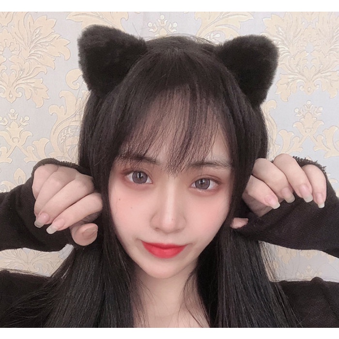 Bando Korea Bando Wanita Anak Telinga Kucing Bulu Cosplay Tycoon