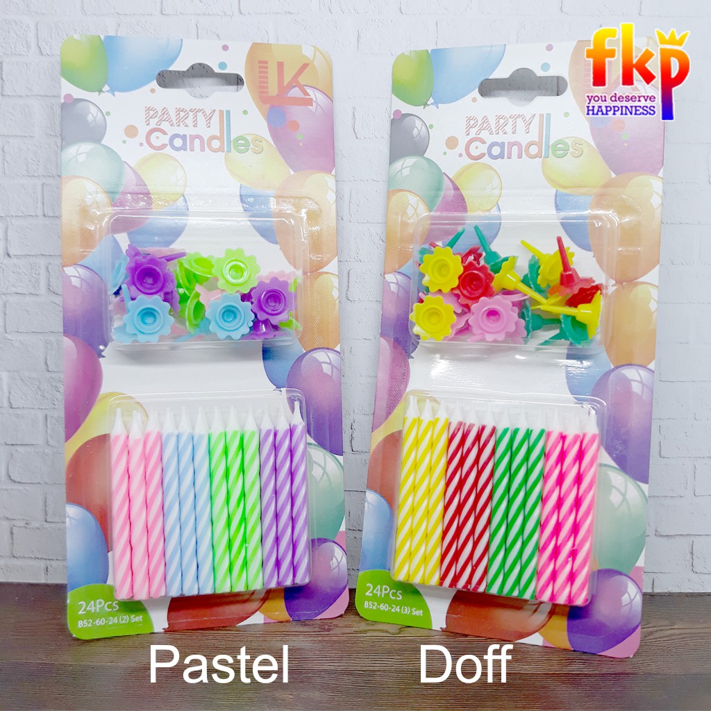 FUN KIDS PARTY - Lilin Ulang Tahun / Ultah / Lilin Ulir Batang Peppermint LK