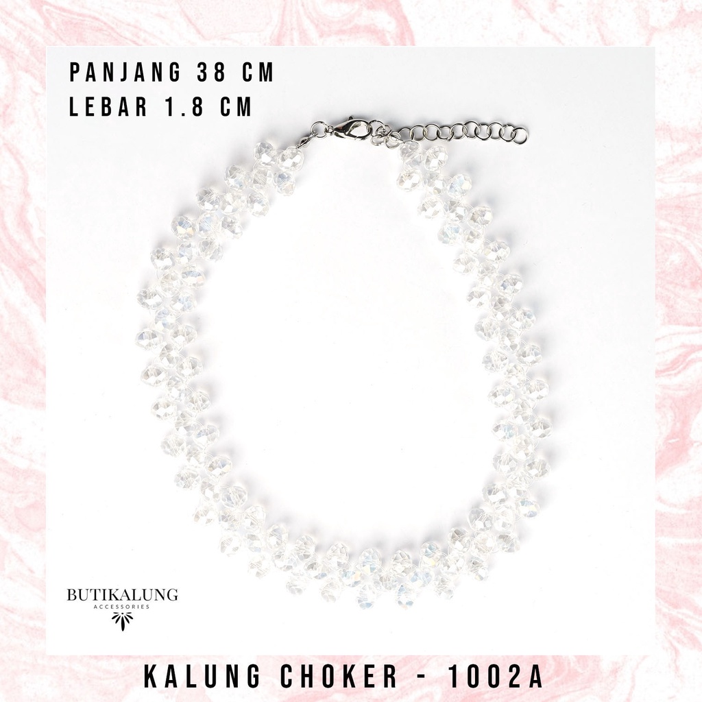 Kalung Kristal Choker Crystal Ceko Coker Batu Fashion Necklace Party Aksesoris Fashion Pesta Kado Cewek Anniv Hadiah Ultah Cewe 1002