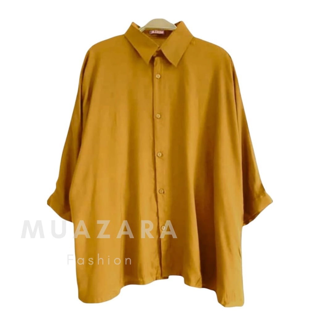 Kemeja Wanita Jumbo LD 130 XXXL / Kemeja Polos Oversize-Mustard