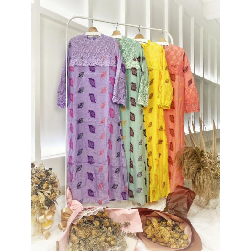 GAMIS SOIRA TILE ORGANZA MIX BROKAT 2 LAPIS BY JIN JIN