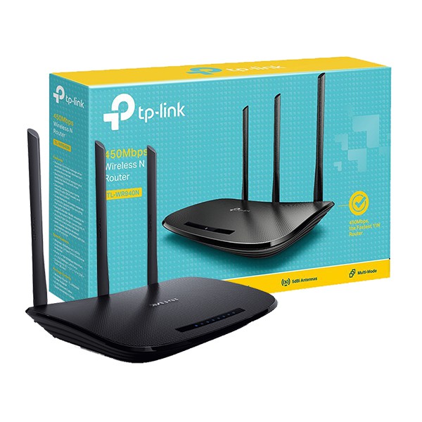 Wireless Router access point wifi extender tp-link 450Mbps rj45 lan 3 antenna dhcp TL-WR940N wr-940