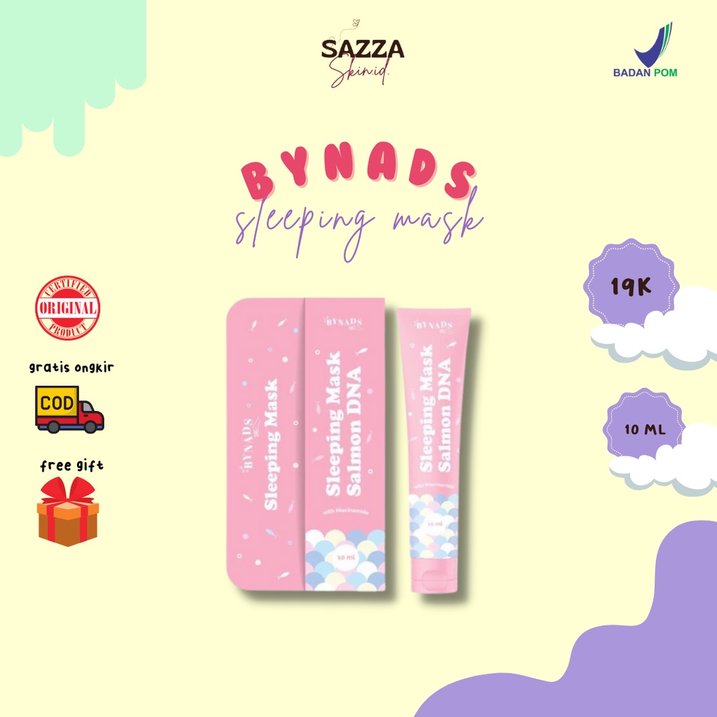 [READY‼️] BYNADS SLEEPING MASK SALMON DNA 3IN1 BY BYNADS.ID MOISTURIZER WASH OFF MASK SLEEPINGMASK M