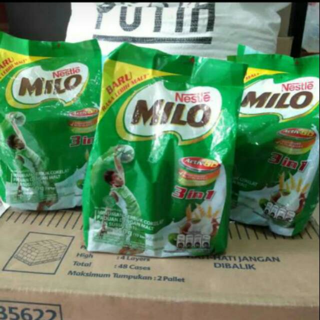 Milo 3in1 kemasan sachet berat 350g  Minuman Serbuk coklat paduan dengan malt dan susu