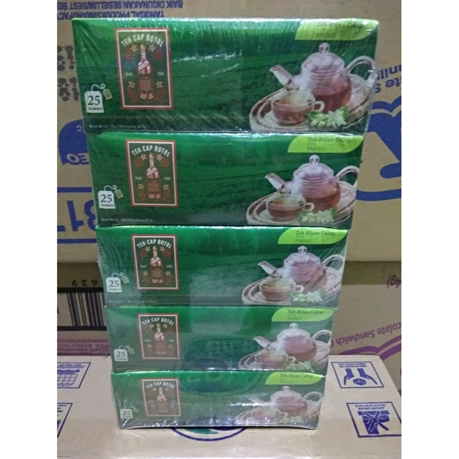

teh cap botol celup box isi 25