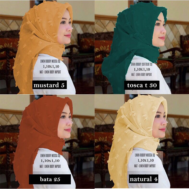 [pasmina rubia NI] Kerudung Wanita Matt Linen Varain Warna