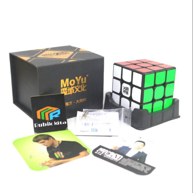 RUBIK 3X3 MOYU WEILONG GTS 2 / GTSV2 / GTS V2 MAGNETIC BLACK