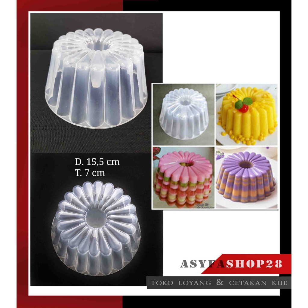 Cetakan Puding Garis Plastik 15,5cm