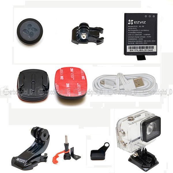 Termurah              EZVIZ S1C Action Camera Full HD LCD Touch Screen WiFi Original