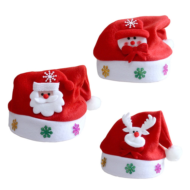 Topi Santa Claus Warna Merah Untuk Kostum Natal Anak