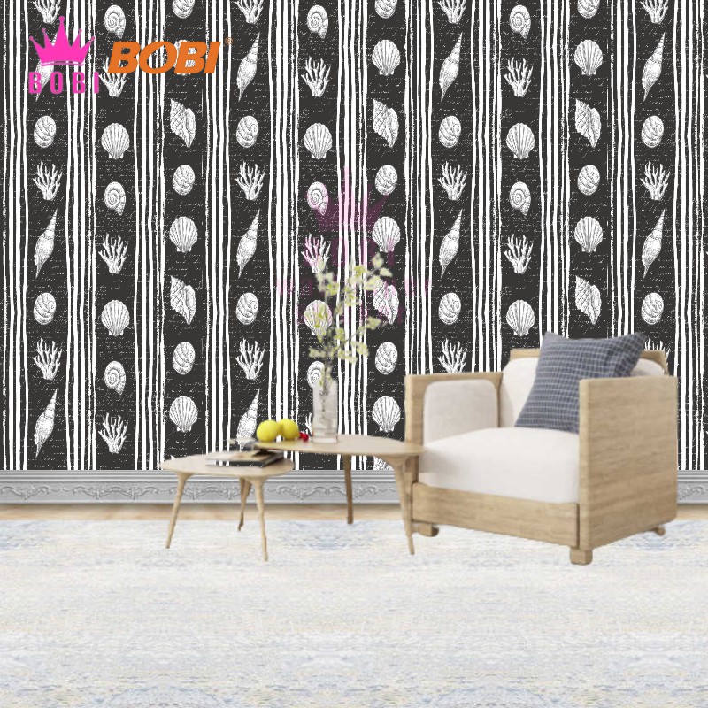 Wallpaper Sticker Motif YTN121-2 Keong Hitam / Wallpaper New 2020/ 9mx45cm