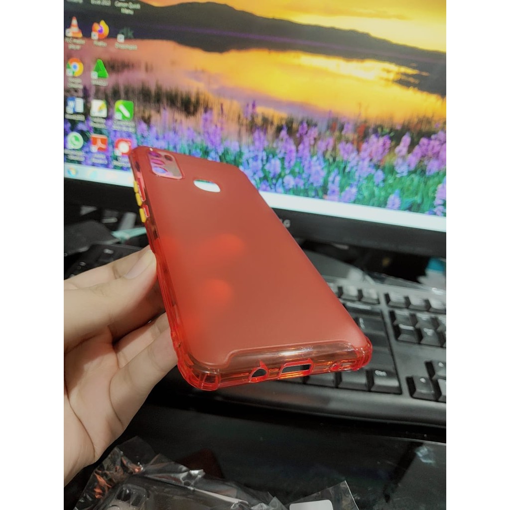 Soft Case Infinix Hot 9 Play 6.82 Inchi TPU Button Color Transparan Pelindung Kamera