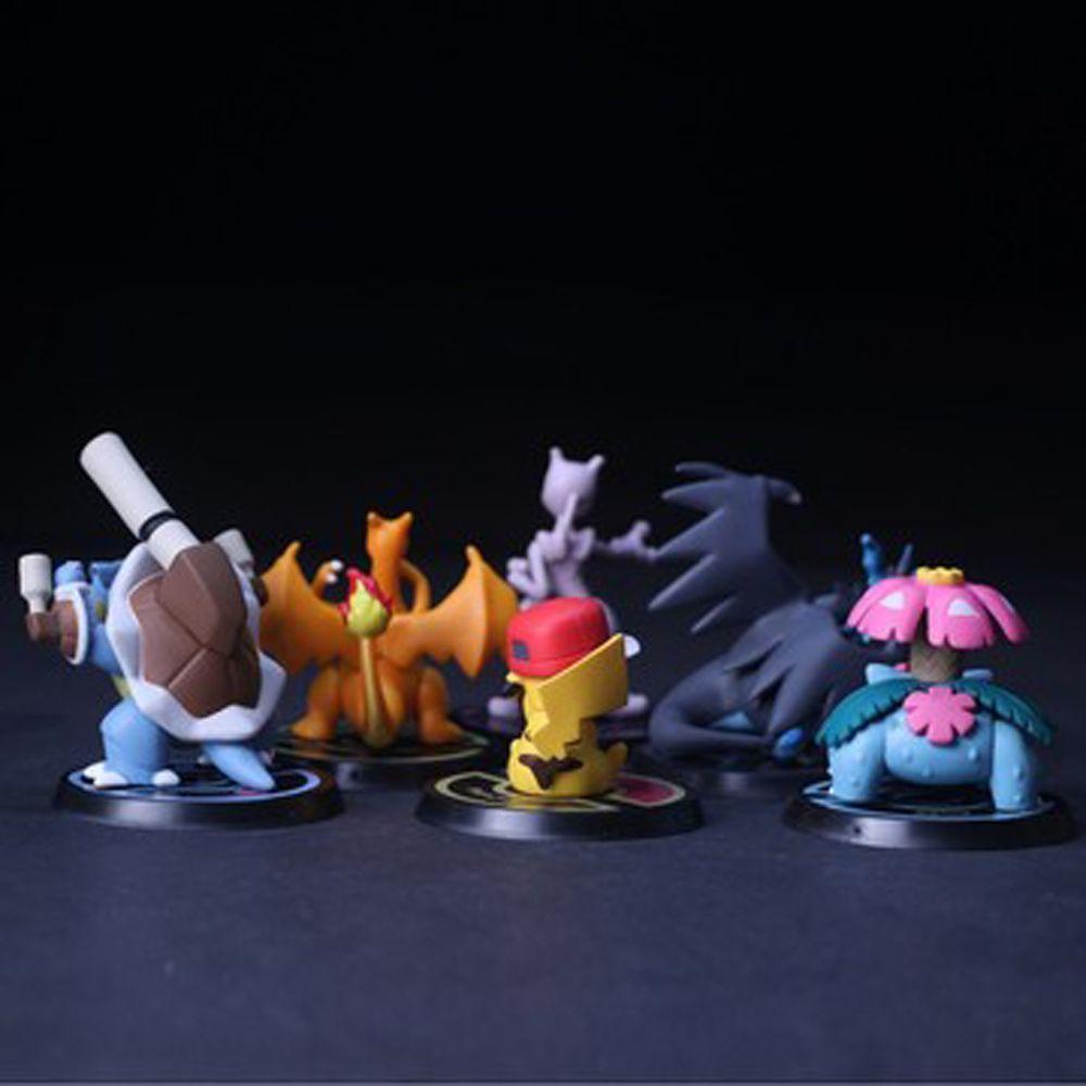 NEEDWAY Figure Pokemon 6Pcs /Set Squirtle Charizard Venusaur Charizard X Model Mainan