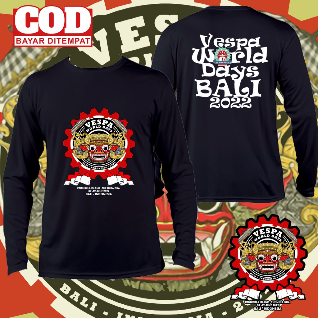 KAOS VESPA WORLD DAYS BALI 2022 VWD 22 / BAJU VESPA WORLD DAYS BALI 2022 VWD 22 TANGAN PANJANG