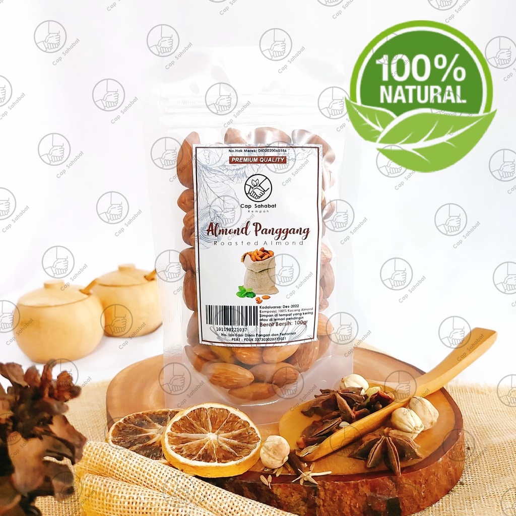 

100gr Kacang Almond Panggang / Unsalted Rosted Almond / Rempah / JSR 100% PREMIUM QUALITY