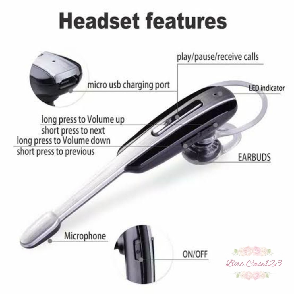 Handsfree earphone Headset Hf Bluetooth ORIGINAL HM1000 suara bagus baterai awet bisa oppo Samsung vivo xioami realme iPhone BC6019