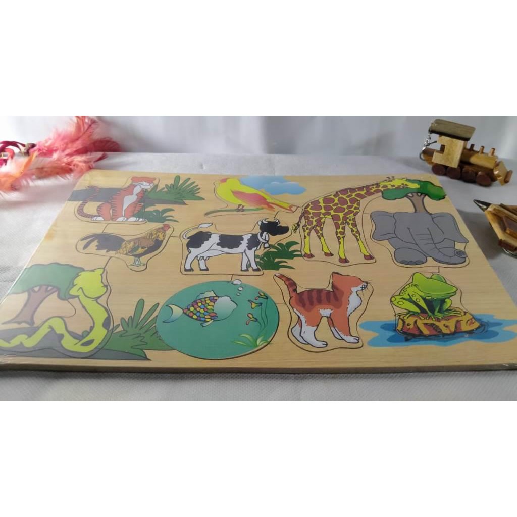 PUZZLE KAYU - MAINAN EDUKASI - PUZZLE GAMBAR HEWAN. Riens Collections