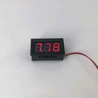 MINI DC VOLTMETER DENGAN FRAME 0.36&quot; 4.5-30V DC 2 KABEL VOLT METER - MERAH