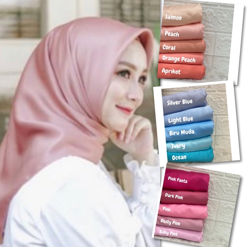 Jilbab Segi Empat Satin Velvet Segi Empat Satin Maxmara Segi Empat Pesta