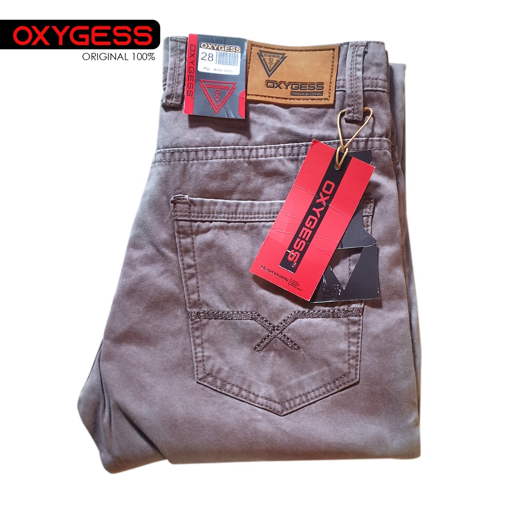 OXYGESS - Celana Kanvas panjang import reguler pria original non streach basic mall