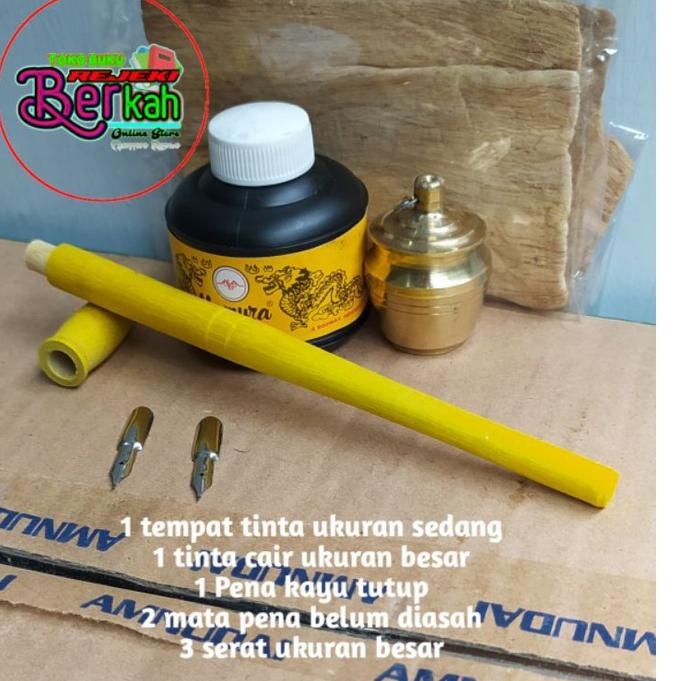 

Paling Diminati.. satu set paket hemat peralatan menulis lengkap Pena tutul pena celup lugot lafadz qalam kalam pentul mata pena Bak wadah tinta mangsi yamura aras serat ares mata pena