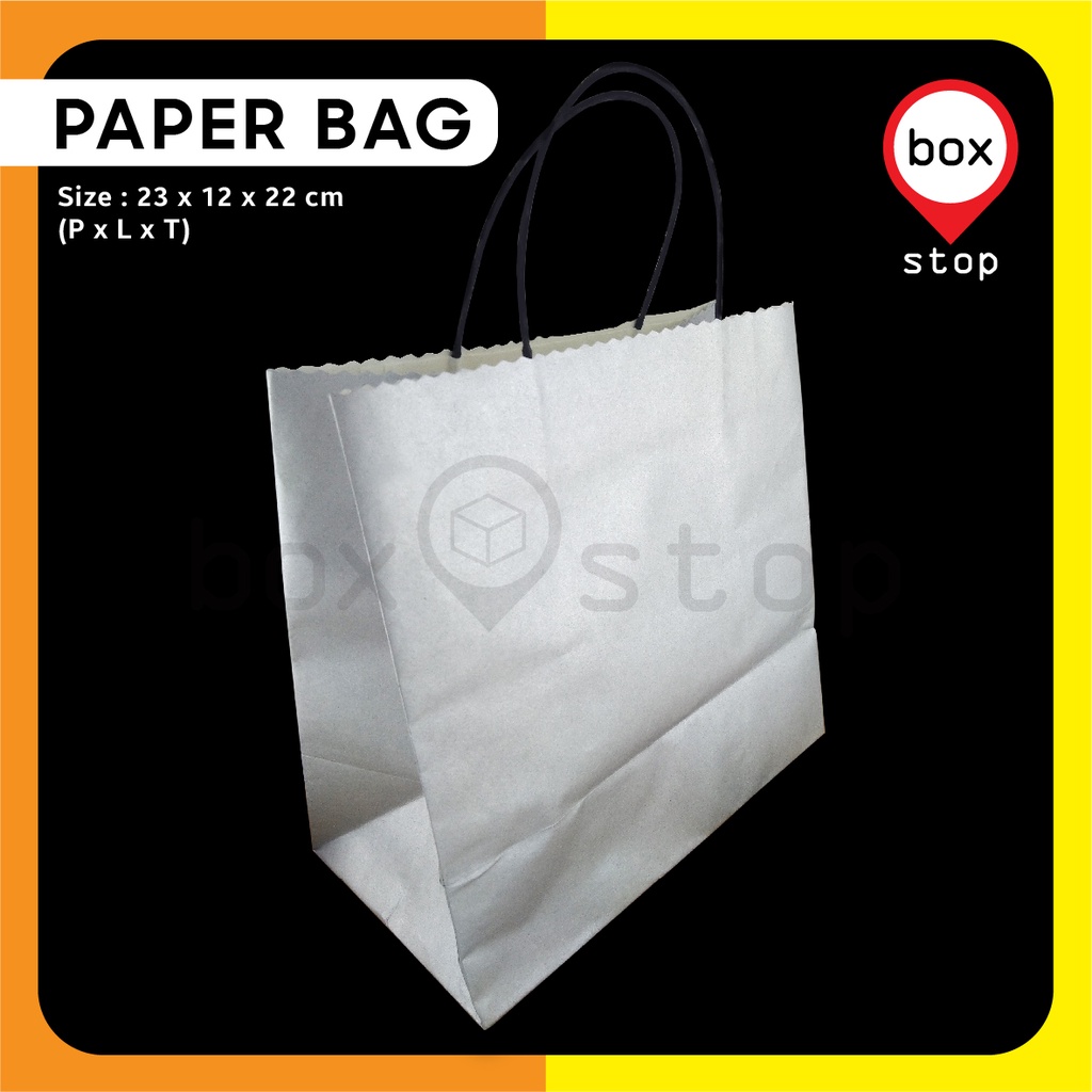 

Paper Bag Polos - Paper Bag 23x12x22 cm - SILVER - PERAK (20 pcs)